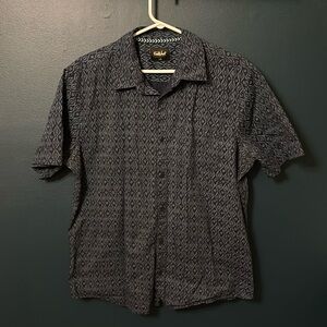 Farwest Men’s Patterned Short Sleeve Button Down Shirt Size Large